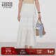 Teenie Weenie小熊女裝半身裙夏季優(yōu)雅氣質(zhì)刺繡中長(cháng)白裙 白色 XS
