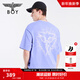 BOY LONDON【月落星河】夏短袖情侶款燙鉆三鷹標時(shí)尚潮牌T恤N01004 紫色 M