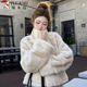 啄木鳥(niǎo)2026新款環(huán)保貂毛皮草女冬短款感皮毛一體加厚水貂絨毛毛外套 米杏色 M