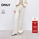 ONLY2025冬季新款加絨鏈條提臀約克線(xiàn)綿羊毛喇叭褲牛仔褲女|125432021 J2G米白色 XS XS標準褲長(cháng)