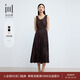 水云間女裝 低圓領(lǐng)精美編繩收腰輕薄背心無(wú)袖連衣裙2025夏季新款 深咖 M