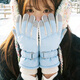 雪倫朵騎行手套冬季女士保暖加厚加絨可觸屏防潑水電動(dòng)車(chē)防寒滑雪手套女 藍色
