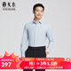 雅戈爾（YOUNGOR）長(cháng)袖襯衫男秋冬青年男免燙細格襯衫棉加羊毛混紡面料商場(chǎng)同款 藍色格子YLDP115508HBA 40