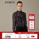 PORTS寶姿 新品女裝復古小立領(lǐng)長(cháng)袖襯衫LN9B010JPS019 黑色印花 XS (2)