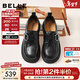 百麗（Belle）復古方扣羊皮樂(lè )福鞋女2026春新商場(chǎng)同款便士樂(lè )福鞋F1E1DAM6 黑色 37 (235mm)