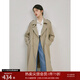 自巧小個(gè)子經(jīng)典雙排扣英倫風(fēng)衣女2023春裝新款氣質(zhì)翻領(lǐng)中長(cháng)款外套 艾綠 S (153-155cm左右參考)