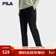 斐樂(lè )（FILA）官方冬季新款男子加絨保暖長(cháng)褲針織直筒運動(dòng)褲子百搭通勤休閑長(cháng)褲 【2025冬季W(wǎng)HITE系列新款-加薄絨】黑色-BK L 175/84A
