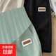孕婦短褲女夏季外穿休閑三分褲新款寬松直筒運動(dòng)孕婦夏裝褲子 黑色+綠色（2條裝） XL建議130-150斤