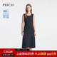 PRICH【涼感】氣質(zhì)方V領(lǐng)連衣裙2025夏季新款無(wú)袖收腰顯瘦吊帶裙女 19黑色 L (170)