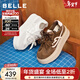 百麗（Belle）時(shí)尚愛(ài)心小白板鞋女厚底增高雙鞋帶休閑鞋B2906CM5 咖色 37 (235mm)