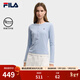 FILA 斐樂(lè )官方女子針織長(cháng)袖T恤25冬新款時(shí)尚經(jīng)典休閑修身亨利衫打底衫 艾麗斯藍-LB M 165/84A/M