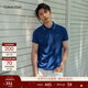 Calvin KleinJeans夏季男士商務(wù)休閑通勤ck鑲邊翻領(lǐng)年輕多色短袖T恤POLO衫 C5G-海軍藍 S （建議110-130斤）