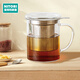 NITORI宜得利家居 家用大容量水杯泡茶辦公室茶杯帶茶漏馬克杯 透明