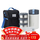 樂(lè )扣樂(lè )扣（LOCK&LOCK）不銹鋼多層保溫桶便當飯盒上班族學(xué)生帶飯飯盒配包餐具2L深藍色