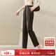 尚都比拉冬季簡(jiǎn)約百搭休閑褲女通勤顯瘦九分哈倫毛呢褲女 棕色 M 