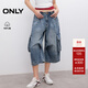 ONLY2025夏季新款酷感口袋裝飾設計低腰短褲牛仔褲女|125343003 J33 復古350牛仔洗水 L