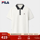 FILA 斐樂(lè )官方男子針織短袖POLO衫冬季新款時(shí)尚休閑基礎上衣 云菇白-WT M 170/92A/M
