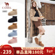 駱駝（CAMEL）小暖陽(yáng)雪地靴女厚絨增高保暖靴 L25W275051 駝色(反絨面) 37