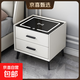智能床頭柜現代簡(jiǎn)約無(wú)線(xiàn)充電帶燈指紋鎖輕奢多功能主臥室家用整裝 米白色【無(wú)線(xiàn)充+三色燈】 【實(shí)木抽屜款】50*40*48cm
