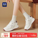 海瀾之家（HLA）運動(dòng)休閑鞋女秋冬百搭小白阿甘鞋輕便老爹鞋HDAYXW1CDQ036 米紅40