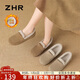 ZHR勃肯鞋女2025冬新款加絨樂(lè )福鞋子女平底棉鞋女孕婦鞋EH116B駝色37