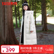 鴨鴨【冰殼系列2.0】鴨鴨兒童羽絨服長(cháng)款過(guò)膝連帽冬季男女童厚外套HY 米白色 160 (95斤-115斤)