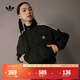 adidas三條紋短款休閑夾克外套女裝阿迪達斯官方三葉草   黑色   XS