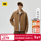 卡特（CAT）25新品男士戶(hù)外休閑復古麂皮絨翻領(lǐng)工裝夾克外套 卡其 M