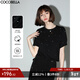 COCOBELLA[璀璨星河]手工燙鉆短袖T恤女寬松舒適棉感上衣TS3010 星空黑 XL