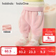巴拉巴拉balaOne寶寶褲子長(cháng)褲2025冬新款加絨嬰兒pp褲保暖可愛(ài)萌 粉色兔子60308 80