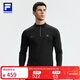 斐樂(lè ) 斐樂(lè )官方男裝針織長(cháng)袖上衣2025秋季新款健身運動(dòng)舒適半拉鏈長(cháng)袖T 深黑-BK 2XL 185/104A/XXL