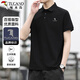 啄木鳥(niǎo)（TUCANO）短袖T恤男春夏季翻領(lǐng)polo衫商務(wù)休閑打底正裝上衣男裝 黑色2XL