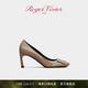 Roger Vivier【新年禮物】/RV女鞋Trompette方扣細跟漆皮高跟單鞋 駝色 38.5 （建議拍大半碼，詳詢(xún)客服）