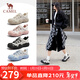 駱駝（CAMEL）極光丑萌鞋女戶(hù)外登山鞋撞色厚底休閑鞋 L26S202026 米白/黑 38