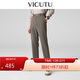 威可多（VICUTU）【輕云褲】男士高端休閑褲磨毛舒適柔軟長(cháng)褲咖色180/90B