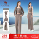 駱駝（CAMEL）連帽三件套女闊腿瑜伽運動(dòng)休閑套裝 Y24CA4L0634 榛果咖 XL