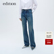 edition牛仔褲女冬新款發(fā)熱含羊毛瘦直筒牛仔藍色褲子 牛仔藍色K05 S (26)