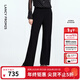朗姿復古簡(jiǎn)約微喇褲西裝褲百搭設計感褲子女休閑2025年秋季新款 黑色 M