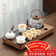尚言坊功夫茶具整套高檔茶盤(pán)帶燒水壺一體泡茶器全套煮茶器煮茶爐套裝