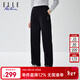 ELLE ACTIVE簡(jiǎn)約直筒褲25秋季新款寬松顯瘦透氣高腰運動(dòng)褲休閑針織運動(dòng)長(cháng)褲女 藏青色 S