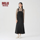 MUJI女式 燈芯絨 背帶裙中長(cháng)款連衣裙半身裙女秋款裙子美拉德BE10CC3A 深灰色 L （165/70A）