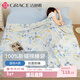 潔麗雅（Grace）A類(lèi)純棉全棉抗菌便攜式旅行睡袋酒店隔臟床單被套 沁藍 180*210cm