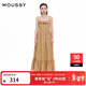 moussy 女裝新品甜美森系荷葉邊露背吊帶連衣裙028HAZ30-0351 055花紋黃色 S 00001