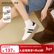 西遇厚底德訓鞋女2025新款春季復古美式學(xué)院風(fēng)撞色小白鞋低幫板鞋 白/黑色 預售2.13 38 (240mm)