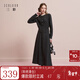 三彩2025冬季新款針織套裝花邊拼接毛針織衫半身裙兩件套M 寂靜灰 M 160/84A