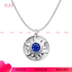ZLEX極惡都市田栩寧同款生辰石太陽(yáng)花純銀項鏈男士潮簡(jiǎn)約逆愛(ài)池騁吊墜 深藍生辰石太陽(yáng)花項鏈