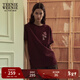 Teenie Weenie小熊女裝t恤2025夏季寬松白色休閑圓領(lǐng)短袖上衣 酒紅色 L