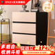 HJ HMJIA斗柜三四五斗柜臥室客廳靠墻抽屜柜儲物柜收納柜靠山柜家具 【三斗柜：60*40*66.5cm】黑白色