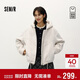 森馬（Semir）陳都靈商場(chǎng)同款外套女短款含羊毛舒暖特寬松連帽夾克101725118001