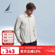 諾帝卡（NAUTICA）【商場(chǎng)同款】男裝春秋款登山呢四面彈休閑長(cháng)袖襯衫男WC3301 淺灰色0PY L